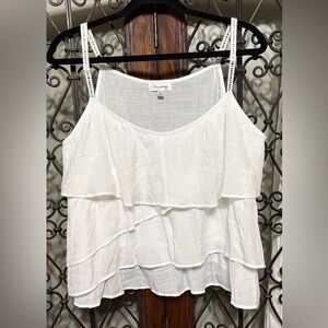 Olsenboye White Ruffled Camisole Top